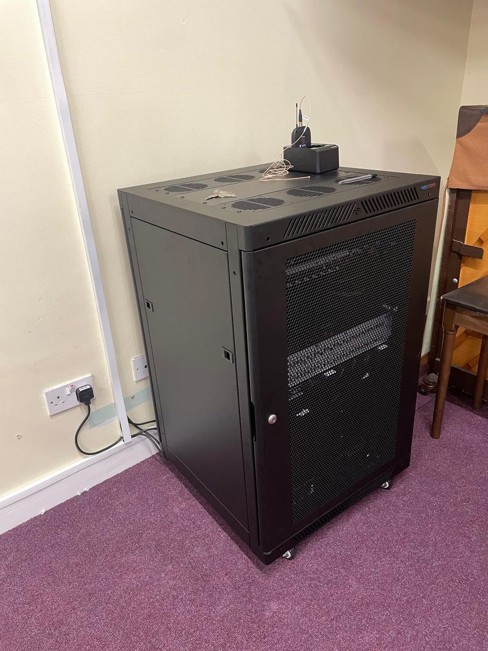 AV rack cabinet installation at Eastwood Evangelical Church