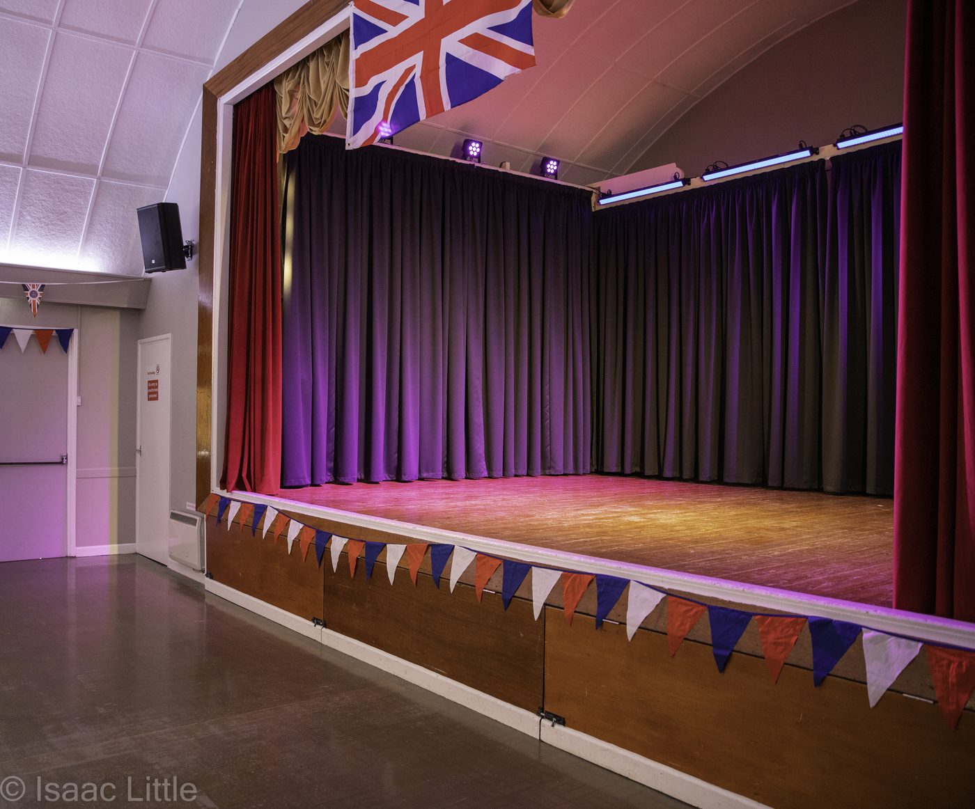 Southbourne Village Hall, finished stage with ambient lighting